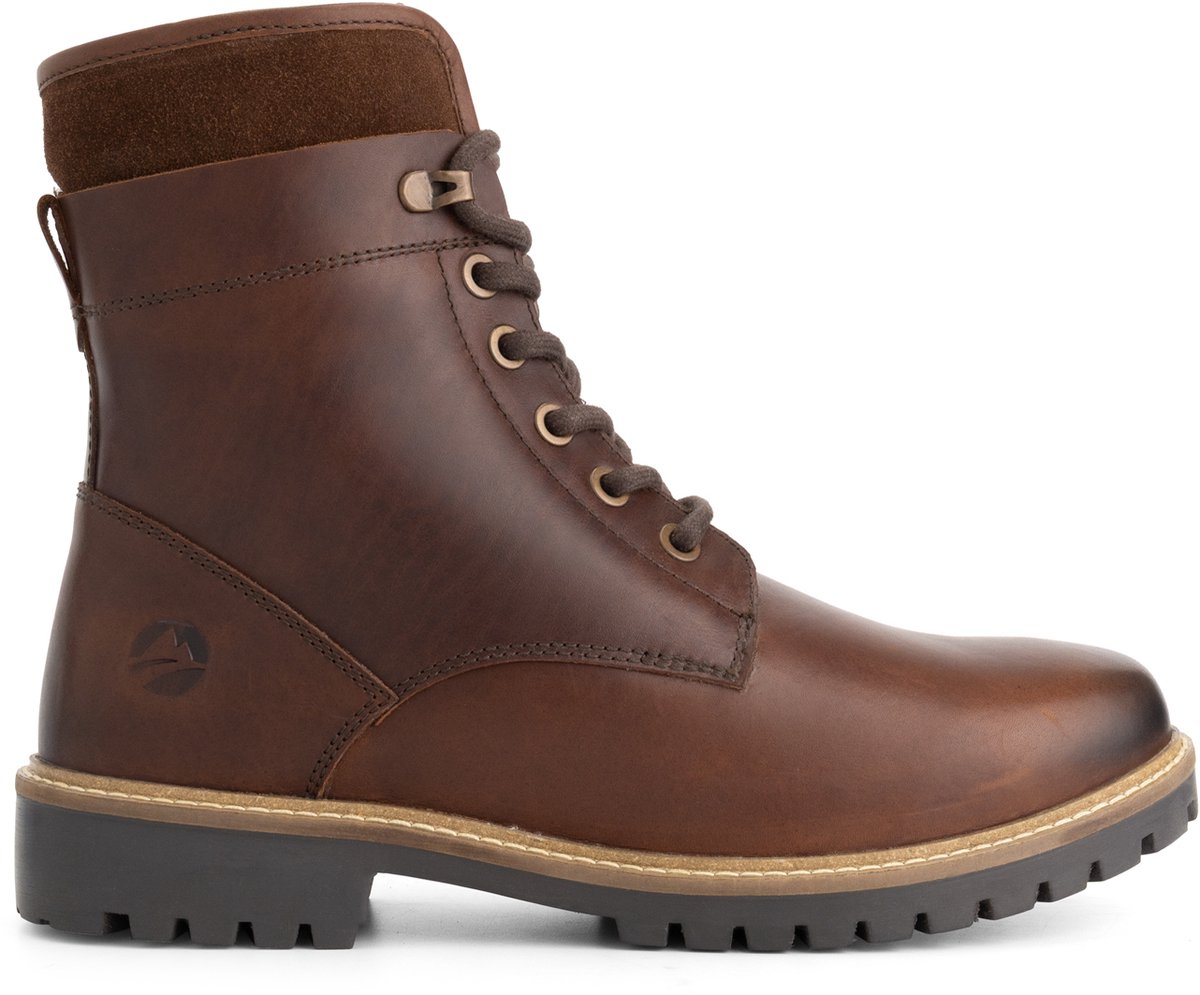 Travelin’ Langdets Heren Veterboots Wolgevoerd Donkerbruin