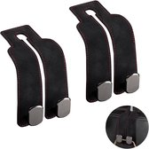 thumbnail: Auto Stoelhaak – Dubbele Haak Voor Hoofdsteun, Leer En Metaal, 4 Stuks