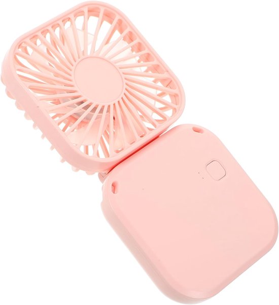 USB oplaadbare draagbare miniventilator opvouwbaar klein lichtgewicht handventilator met telefoonhouder roze