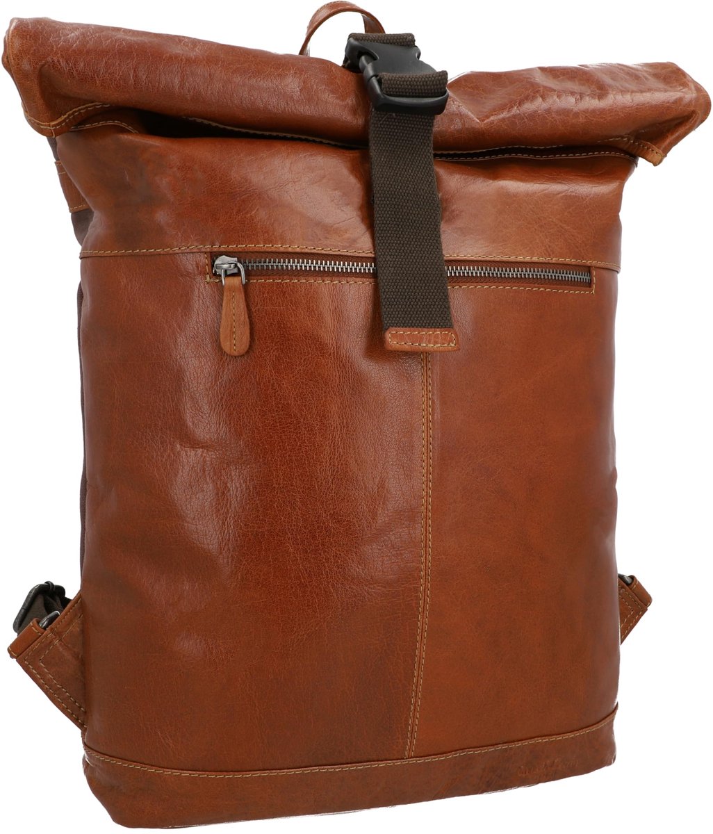 Gusti Rolltop Mattis Vintage City rugzak Outdoor rugzak Laptoptasche Unirugzak Wanderrugzak Braun Leder