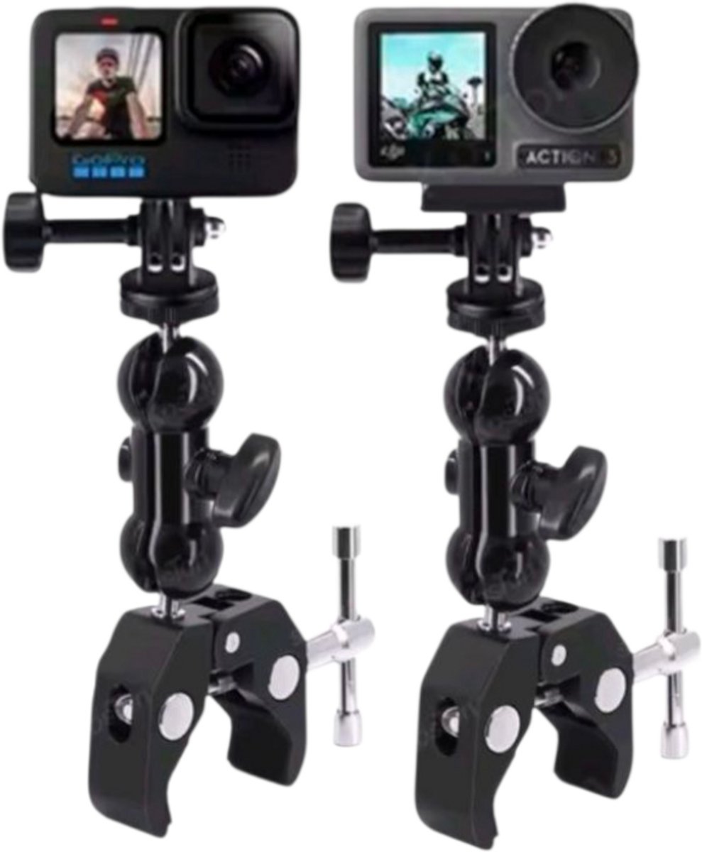 Fiets Mount Voor Gopro Hero - DJI Osmo Action - Fiets Mount Bionische Arm voor GoPro Hero 13 Black - DJI Osmo Action 2 3 4 - DJI Pocket 3- Bike Mount for Gopro Hero 13 12 11 10 9 - Aluminium Mount - Dji Accessoires - GoPro 13 12 10 9