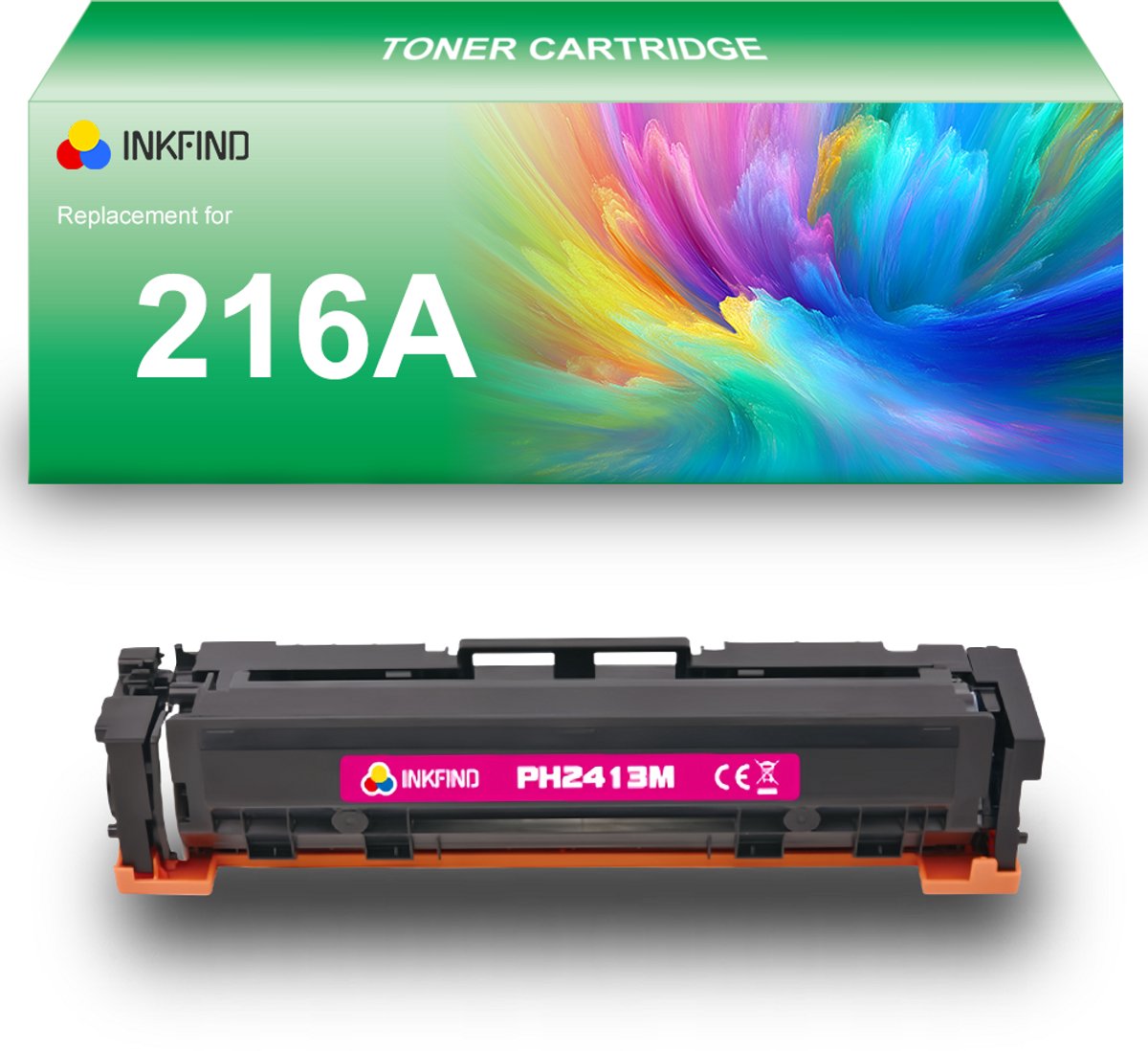 INKFIND 216A (W2413A) Magenta tonercartridge compatibel met HP 216A (W2413A) Magenta toner cartridge - 1-pack Magenta