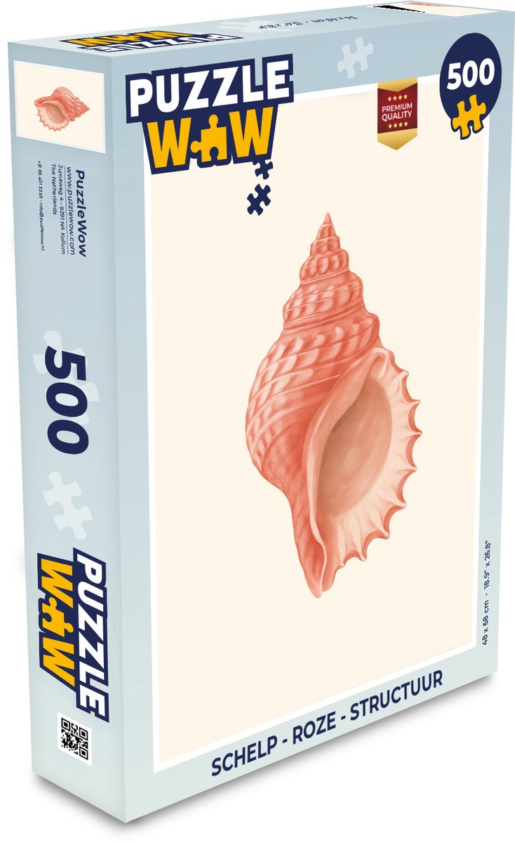 Puzzel Schelp - Roze - Structuur - Legpuzzel - Puzzel 500 stukjes