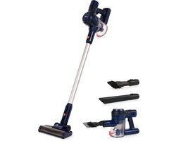 Tristar Steelstofzuiger SZ-2360 - Draadloze Stofzuiger - 2-in-1 - Kruimeldief - DC-motor, HEPA-filter en LED verlichting - 40 minuten - Inclusief opzetstukken - Blauw