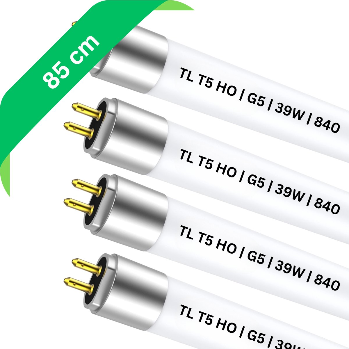 4x T5 HO TL buis 85 cm – 39W – G5 fitting – Ø 1.6 cm – 840 Koel Wit 4000K – Multipack