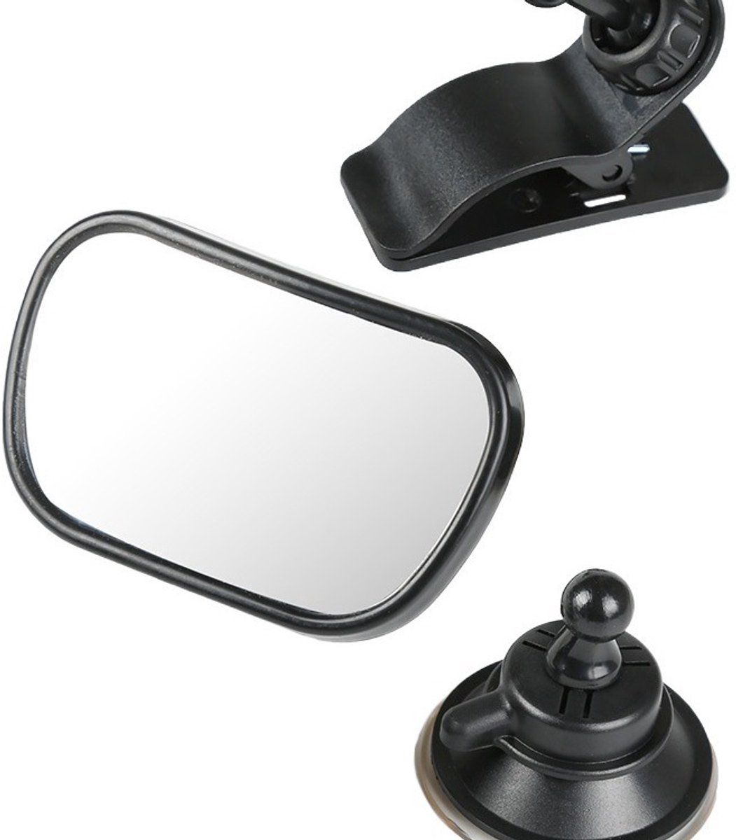 Crrynuo 360° draaibare achterbankspiegel met clip zuignapspiegel voor autostoel- onbreekbare autoachteruitkijkspiegel voor baby's achteruitkijkspiegel voor kinderwagens- geschikt voor de meeste