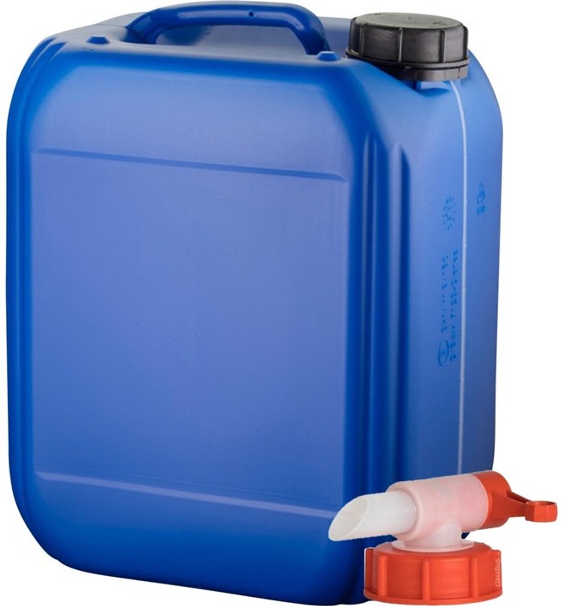 Jerrycan 5 liter blauw met zichtstreep | met kraan | geschikt voor water | UN gekeurd | benzine | handig stapelbaar | food grade | inclusief dop | totaal te legen | noodpakket