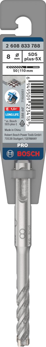 Bosch PRO SDS plus-5X hamerboor, 8 x 50 x 110 mm