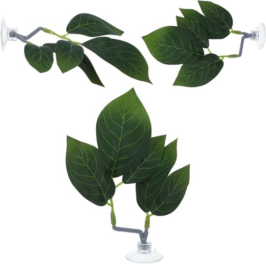 Smoakez - Vissen Tank Decor - Betta Vis Accessoires - 4 Stuks - Plastic Planten - Hangmat - Zuignap - Aquarium Accessoires - Betta Rustplek - Simulatie Bladeren
