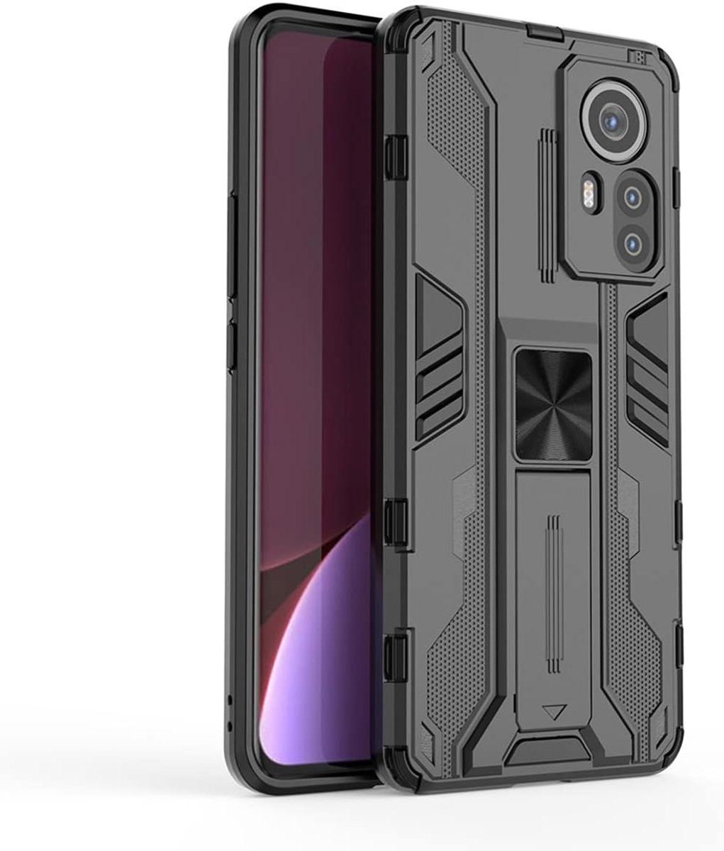 Allecto Plus - Ultra dunne stevige telefoonhoes voor Xiaomi 12 Pro, schokbestendige beschermhoes met dubbele laag, zwart.