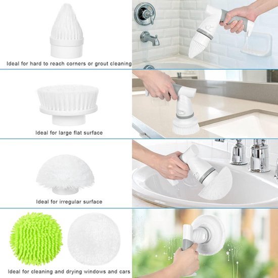 OSDUE Elektrische reinigingsborstel, elektrische spin scrubber