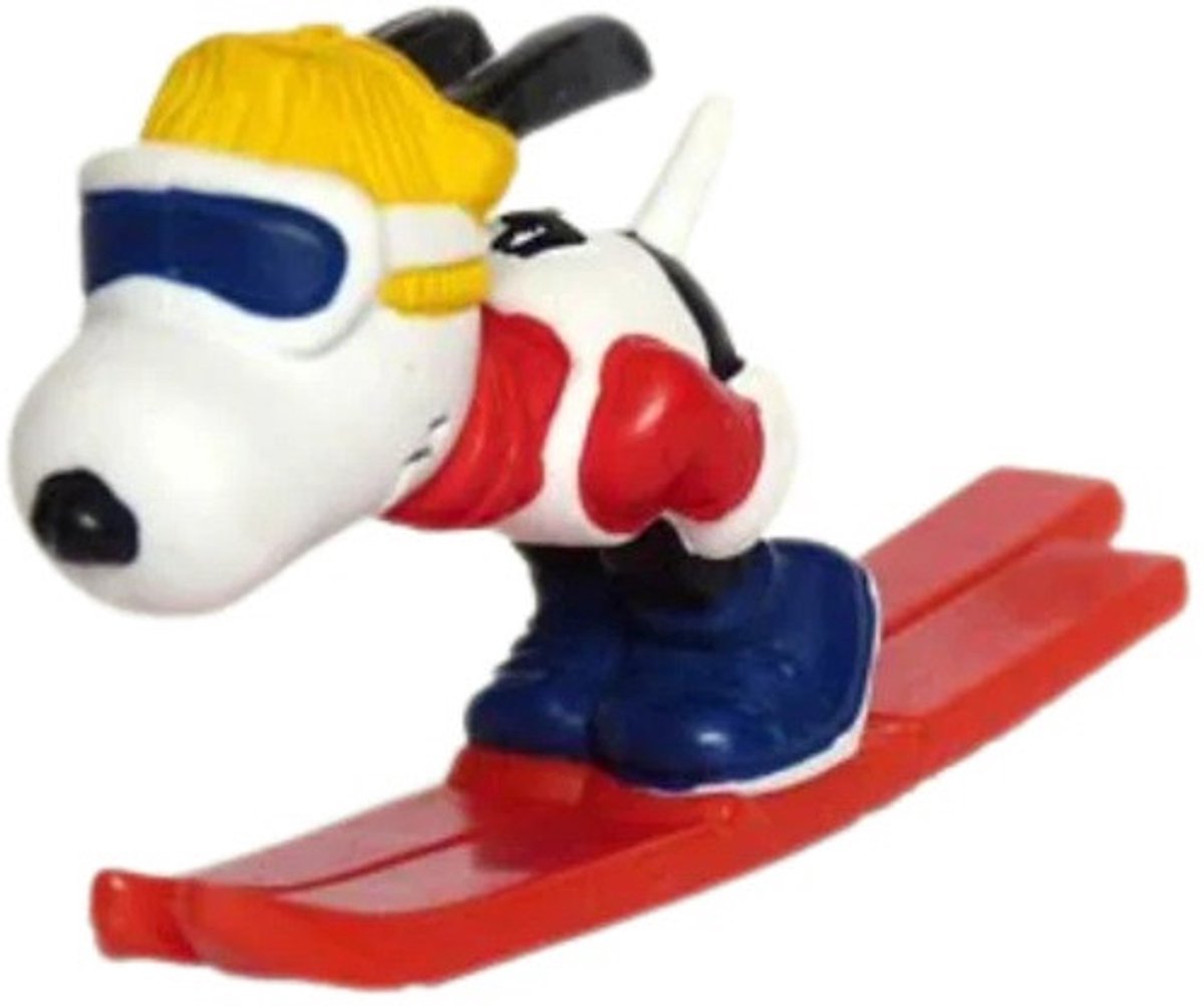 Skispringer / skischans Snoopy / Peanuts - speelfiguurtje en taarttopper - Schleich - ca. 7 cm