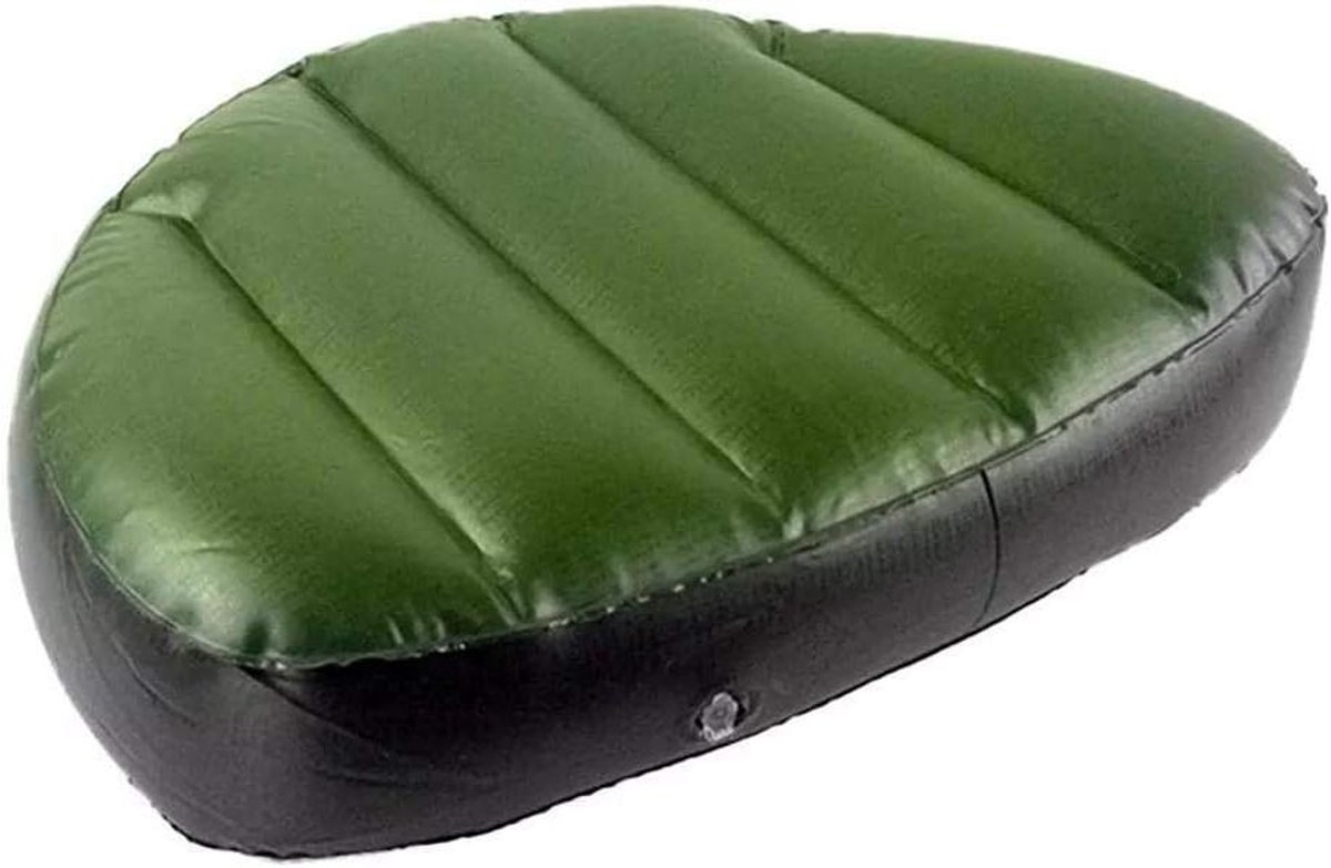 Allecto Plus - Opblaasbaar zitkussen voor kajak en kanoboot - Comfortabel en waterdicht - Ideaal voor vissen en kamperen - Groen - PVC-materiaal - Opblaasbaar zitkussen voor boot - perfect voor roeien in het water - Duurzaam ontwerp