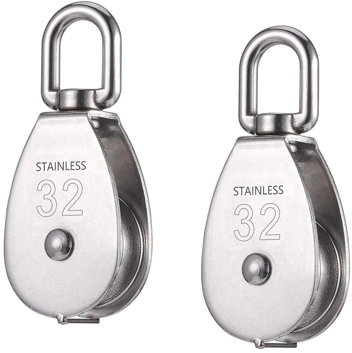 Crrynuo Katrol - 2 stuk - RVS - Maximale Belasting 250 kilo - Katrol voor touw / kabel
