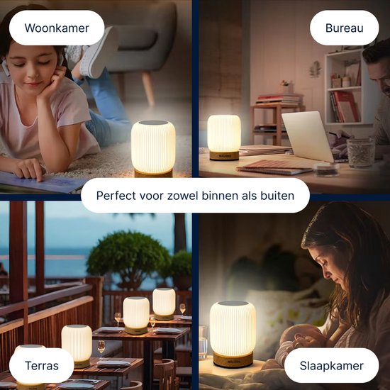 BALORS® Nachtlampje - voor kinderen, volwassenen & baby - met Afstandsbediening - Dimbaar & Touch Control - Leeslampje Stopcontact - Tafellamp & Bureaulamp - Bedlamp Slaapkamer — afbeelding 3
