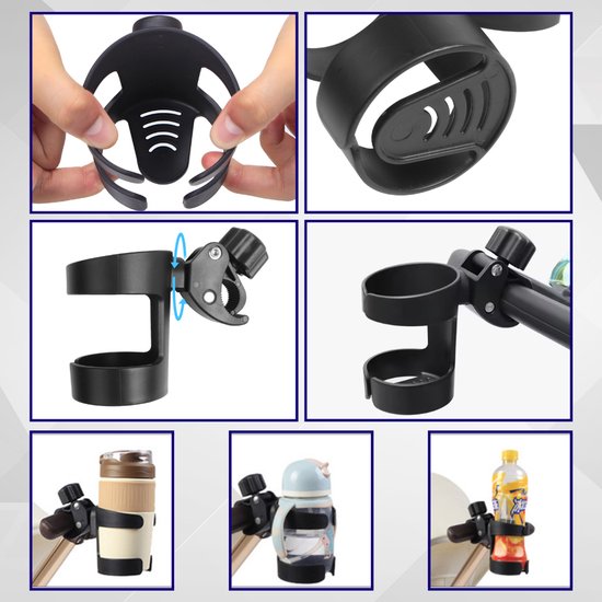 Lukana Universele Bekerhouder Kinderwagen - Bekerhouder Fiets - Bekerhouder Buggy - Bidonhouder Fiets - Cupholder Kinderwagen - Bekerhouder Rolstoel van Lukana — afbeelding 2