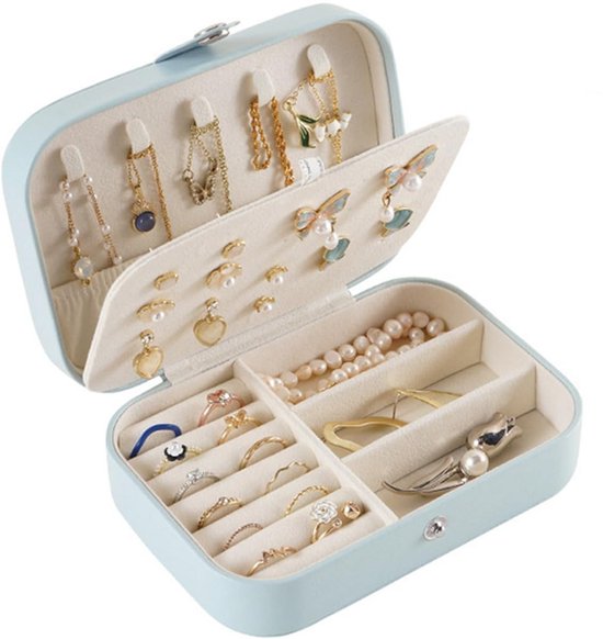 Luxe Sieradenbox Opberger - Reis Juwelen Opbergdoos - sieraden doos - juwelen doos - Opbergbox - Sieradenbox Opberger - juwelen opbergdoos - Juwelendoos - Sieradenrekje - opbergdoos - Sieradenhouder - Sieradendoos Voor Op Reis - Dames/ meisjes