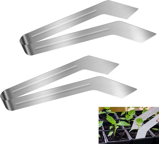 Foto: Allecto plus zaailing transplantatietang 225 cm rvs planten verwijdertang tuinbenodigdheden 2 stuks