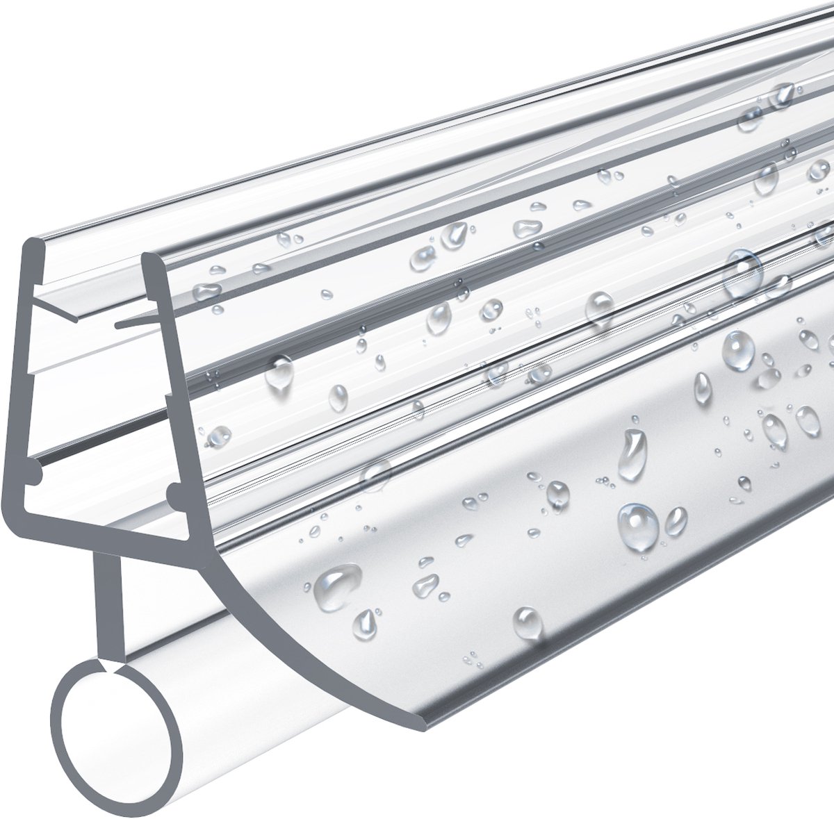 EMKE Douchestrip - PVC Waterkering Douche - S02 - voor Glasdikte 7-8mm - 100cm Lang - Douchedeurafdichting - Lekstrip