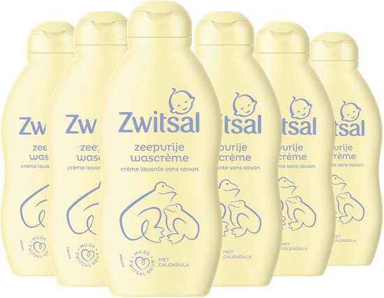 Zwitsal Zeepvrije Wascrème - Baby - helpt de natuurlijke huidbarrière te beschermen - 6 x 200 ml