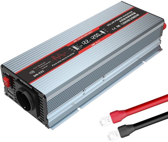 CLVP® Omvormer 12v 230v Zuivere Sinus - Spanningsomvormer - 200W - Grijs