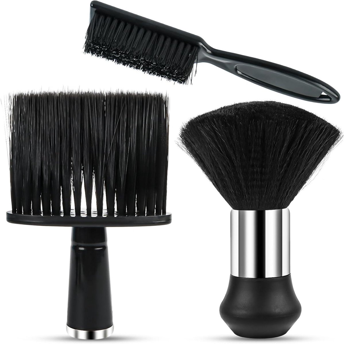 Nekborstelset - zachte haarborstel - kapperaccessoires voor haarreiniging - 3 stuks .