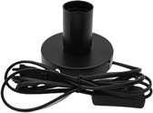 Allecto Plus - Tafellamp met Vintage Design en E27 Fitting - Inclusief 18m Kabel - Bedlampje met Kabelschakelaar - Max. 100 Watt - Zwart - Exclusief Lamp