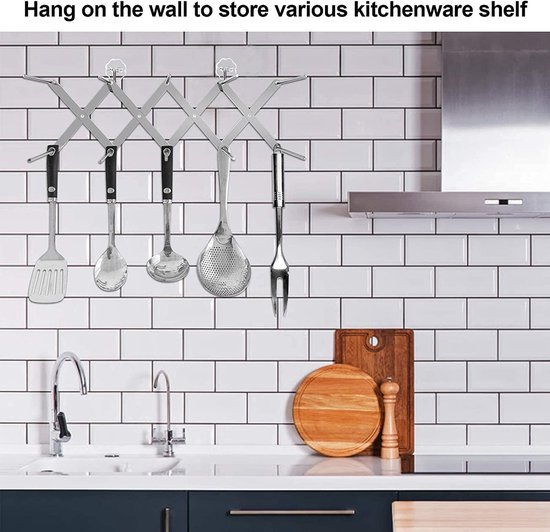 Yosoo Zelfklevend RVS Klassiek Pannendeksel Rek Muur Deur Keukenkast, Geen Boren Nodig