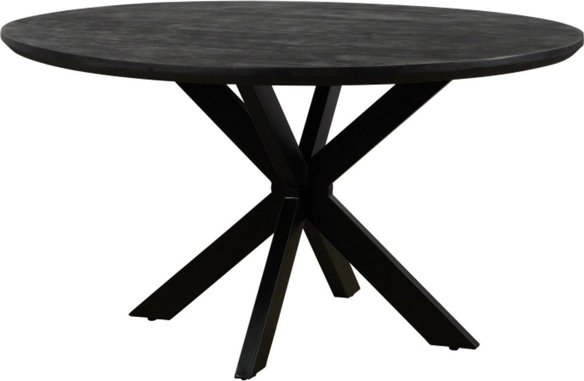 Meubelplaats Eettafel Colorado rond mangohout 120 cm - Zwart