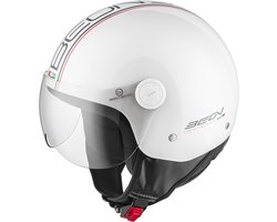BEON Design Scooterhelm - Wit - L - Jethelm met Vizier - Motorhelm - Geschikt voor Vespa, Scooter, Brommer, Motor en Snorfiets