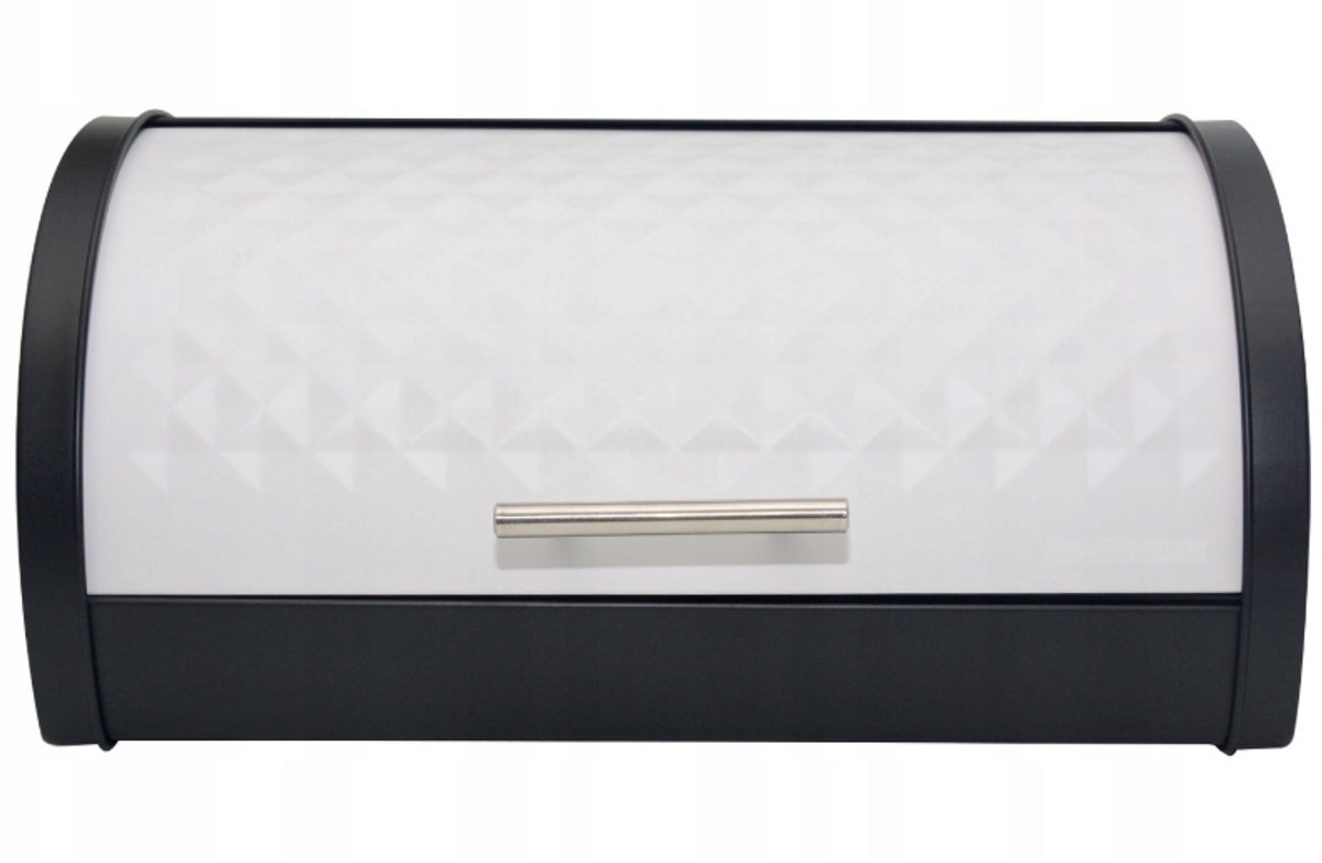 Moderne RVS Broodbak - Broodtrommel Diamond – Zwart & Hygienisch (Zwart/Wit) + Ventilatie!