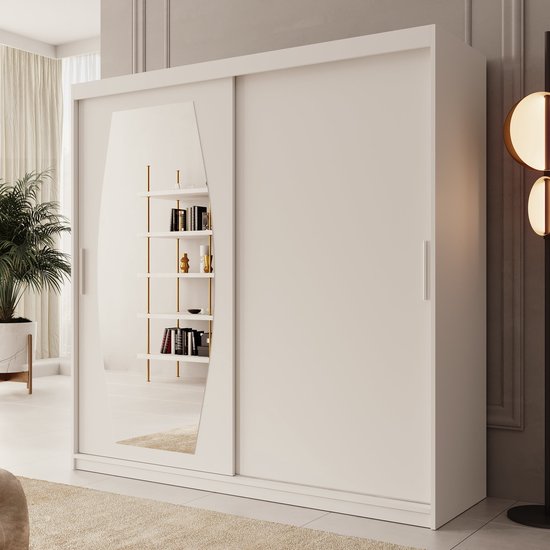 Meubles - Armoire Azai - Wit - 200 cm - Avec miroir
