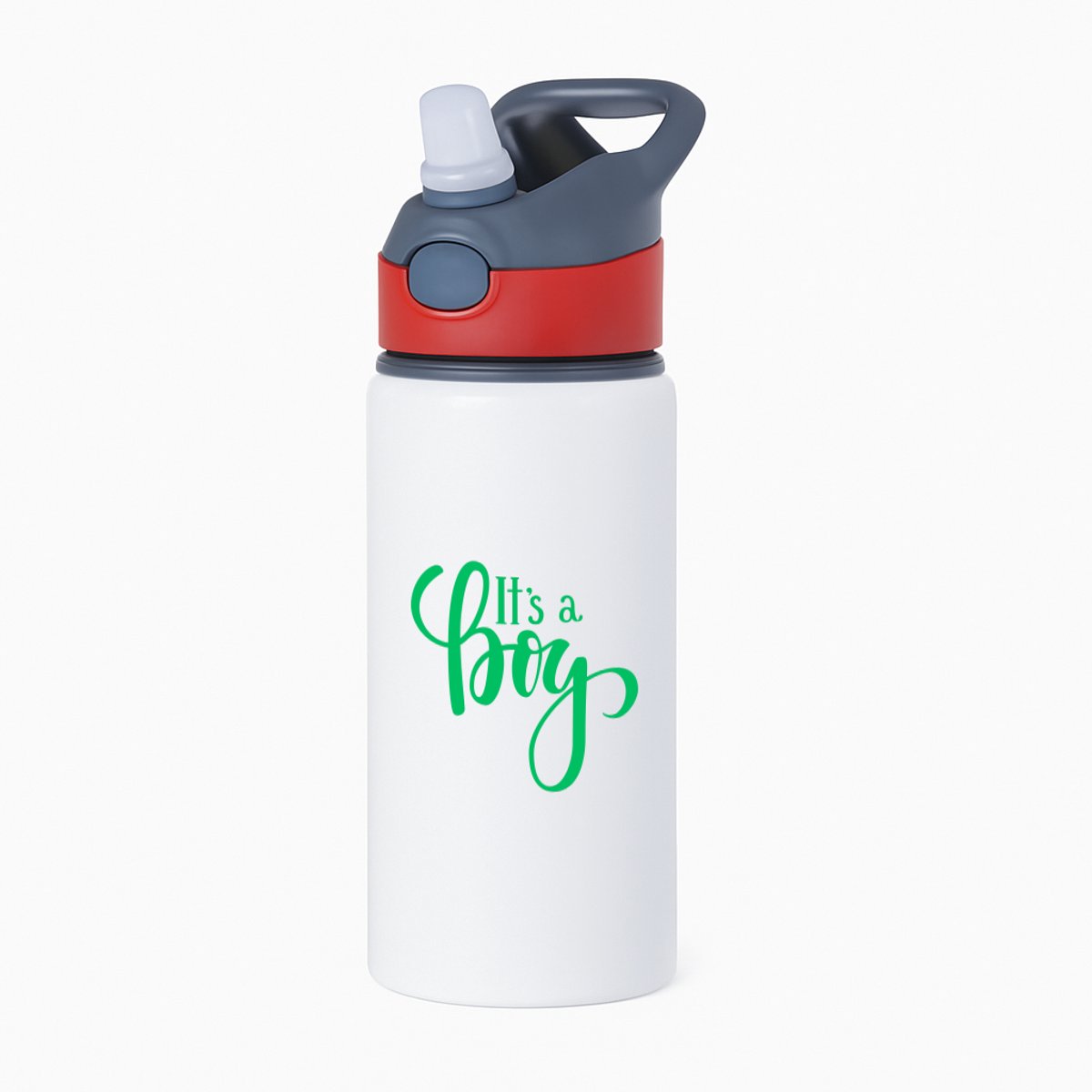Hacebo® - It's a boy waterfles met rietje rood - It's a boy - baby's - Jongetje geboorte cadeau - Geboorte jongen cadeau - it's a boy kraam cadeau - Cadeau pakket - babyshower - baby - cadeau - kado - geschenk - gift - water fles - 650ML