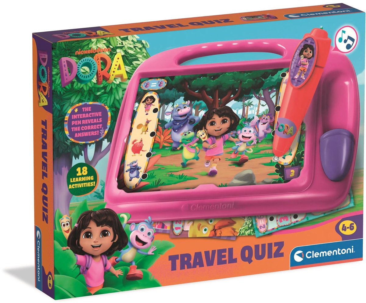 Clementoni - dora the eplorer - reisspel - travel quiz - vanaf 4 jaar afbeelding