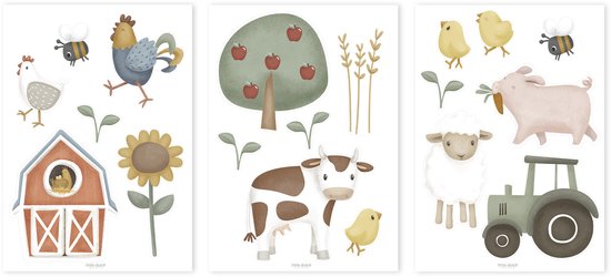 Little Dutch Little Farm Muurstickers - 42x30cm - Dieren en Boerderij