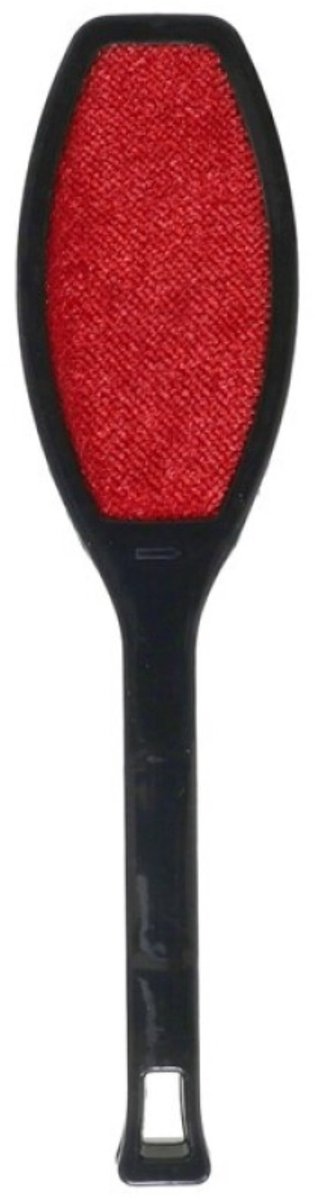 Gerimport Kledingborstel - L27 cm - zwart/rood - pluizenborstel
