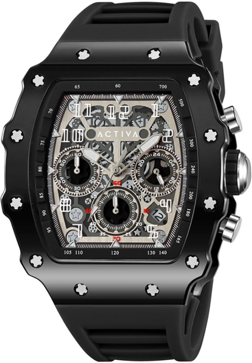Activa x Invicta ESSENTIALS ACW2305-007 Heren Horloge - Waterdicht - Analoog - Quartz Uurwerk - Plastic met grijze Wijzerplaat - 44mm