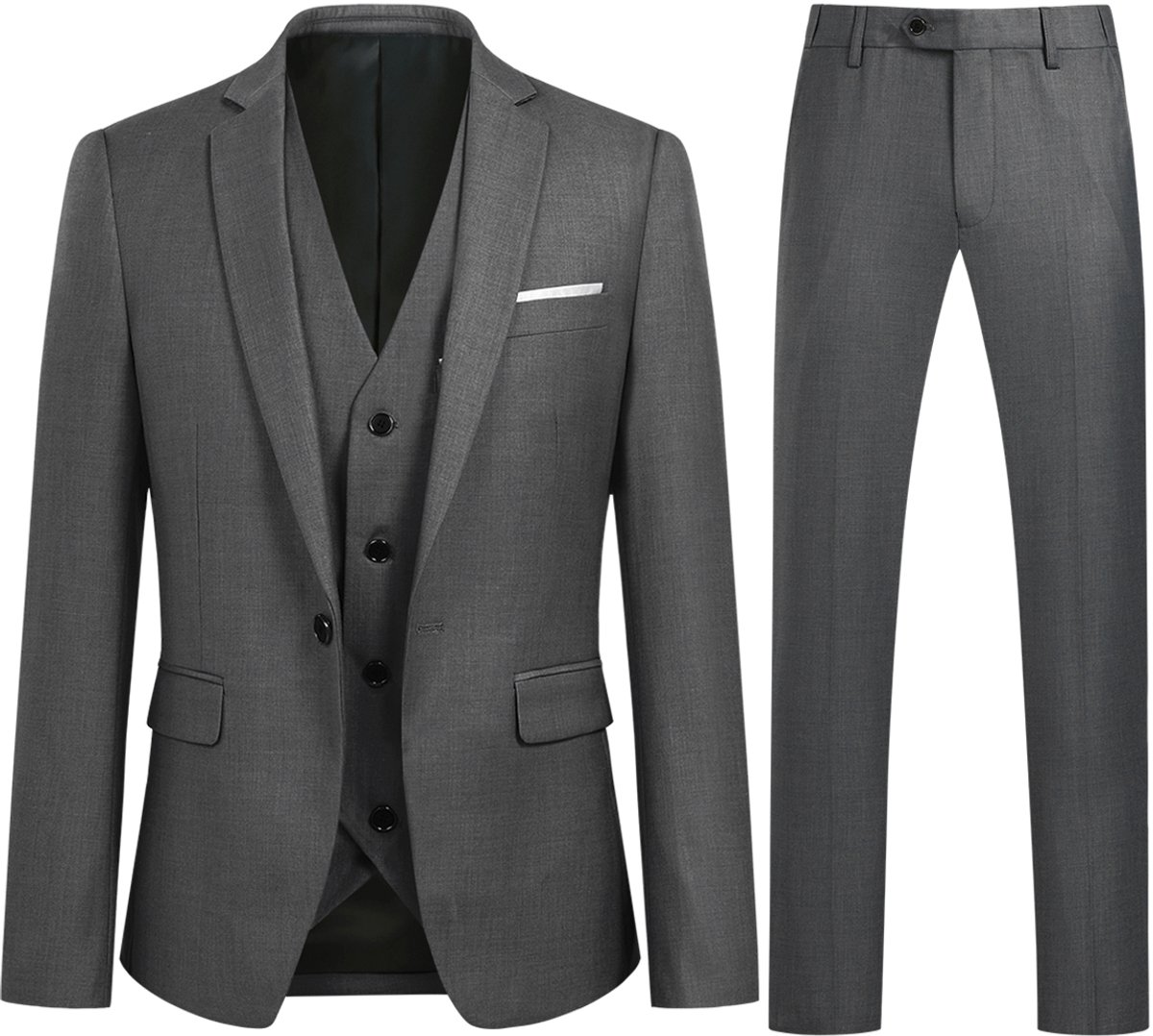 ALLTHEMEN Heren Slim Fit 3-delige Moderne Pakken - Herenpak Voor Zakelijke Bruiloften - XS