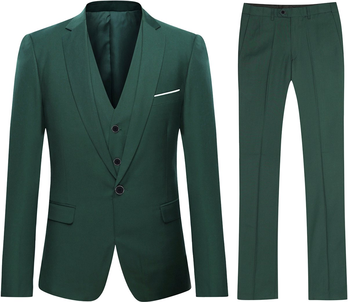 Allthemen Heren Slim Fit 3-delige Moderne Pakken - Herenpak Voor Zakelijke Bruiloften - L