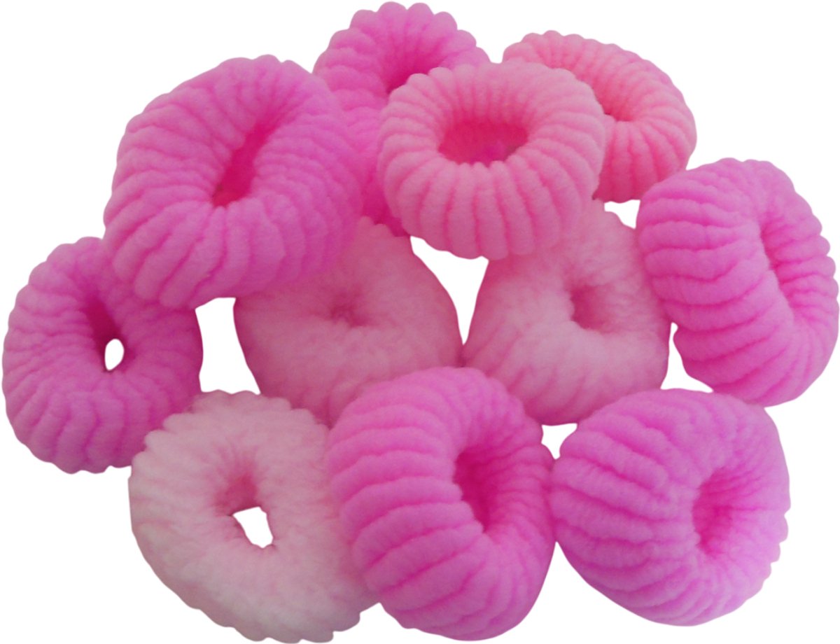 12x badstof elastieken roze tinten