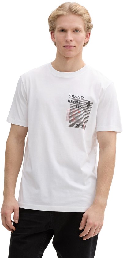 TOM TAILOR Denim T-Shirt Uomo Con Stampa Righe - Cotone Morbido, Casual Estivo