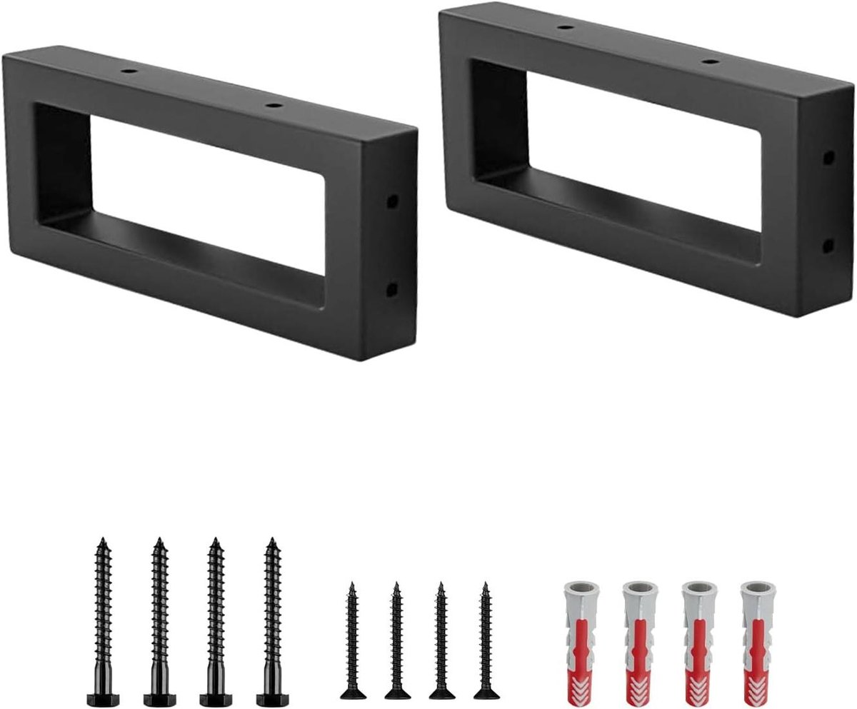 Provento - Wastafelhouder 2 stuks wandmontage plankhouder zwart 35 cm extra stevigheid wastafel wandconsole