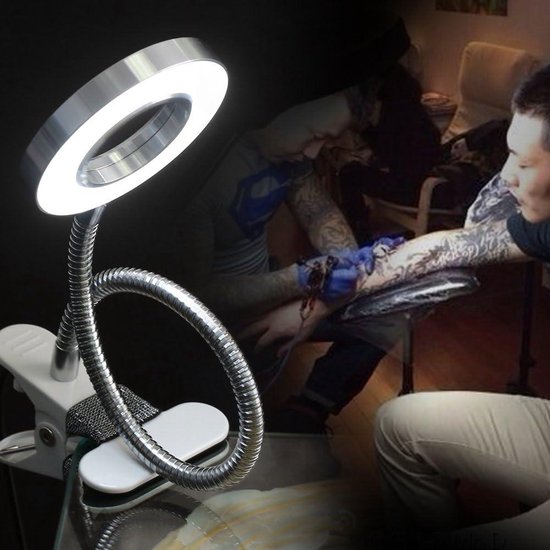 Tattoo Fill Light, Photographic Video Light for Tattoo Art Photography Lighting with 52Mm Lens Filter Rechargeable 2400K-6400K Tattoo Photography Fill Light