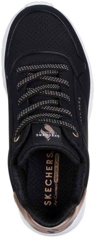 Skechers Uno Lite meisjes sneakers zwart goud - Maat 36 - Extra comfort - Memory Foam