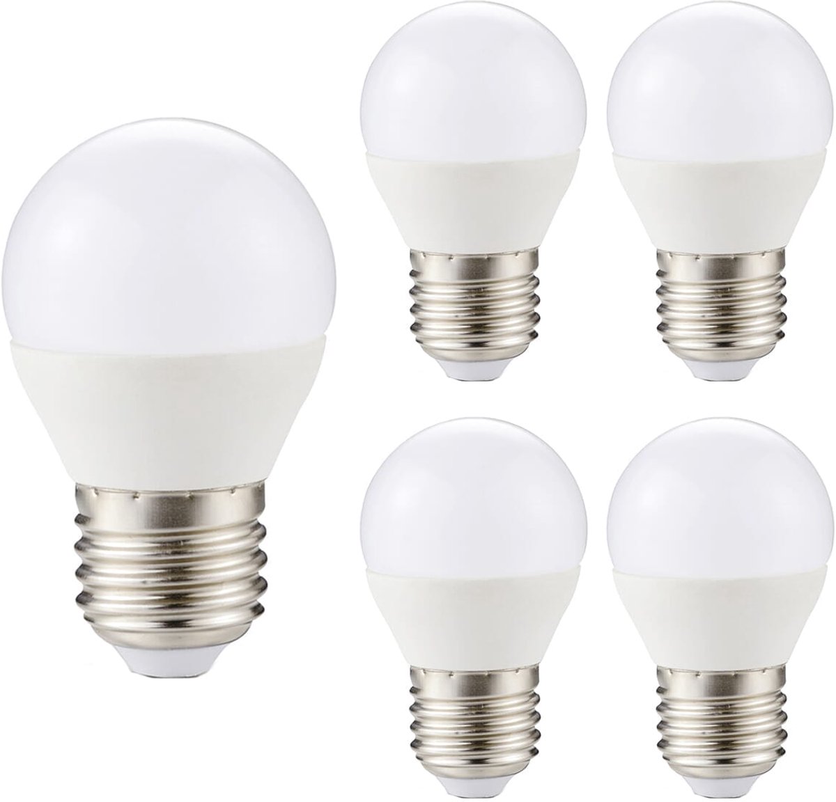 Kobi LED Lamp Mini Bolvorm E27 6W - 470lm - 4000K - 230V - Voor Werkplek of Badkamerlamp - 5 stuks