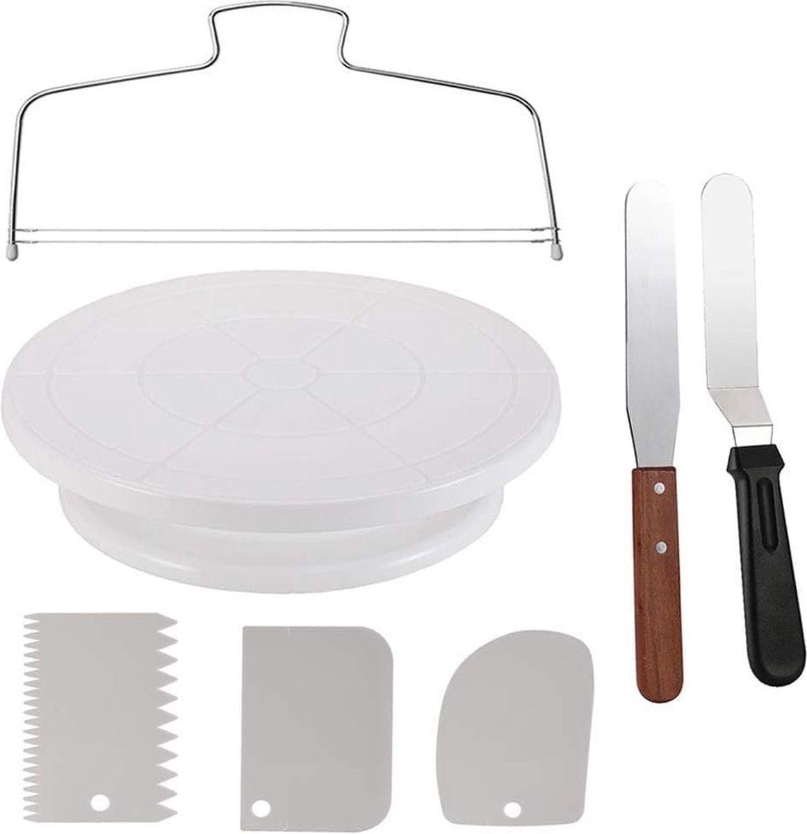WNHB® Taartdecoratie Set met Draaitafel – Compleet Bakset voor Beginners & Professionals – Inclusief Veelzijdige Bakaccessoires – Perfect Cadeau voor Taartenbakkers