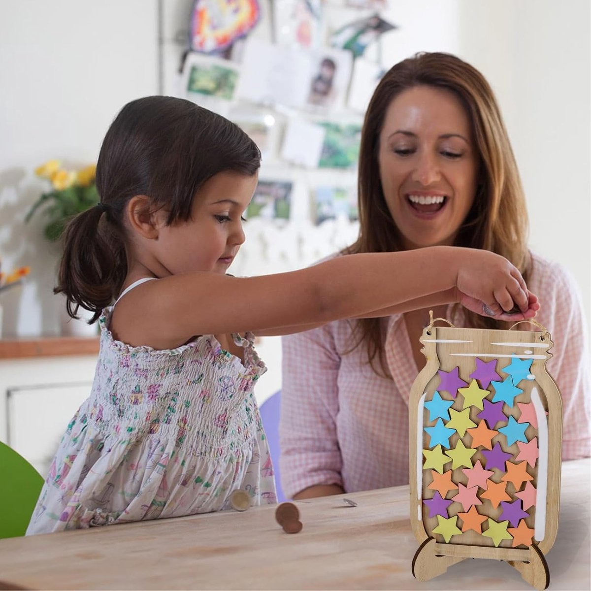 Kids Star Reward Jar, Beloningspotten en penningen voor kinderen, Star Jar beloningssysteem, klasbeloningen meisjes jongens, Rrewards-grafiek om goed gedrag, leren, zindelijkheidstraining en klusjes