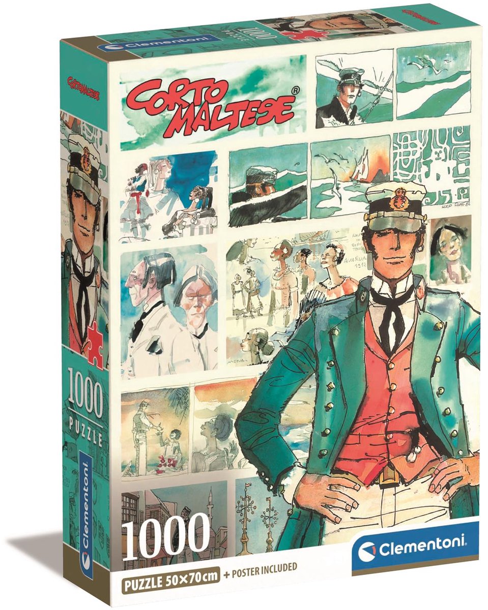 Anime Clementoni - puzzel - 1000 stukjes - corto maltese kerstpuzzel - puzzel voor kinderen en volwassenen - vanaf 3 jaar afbeelding