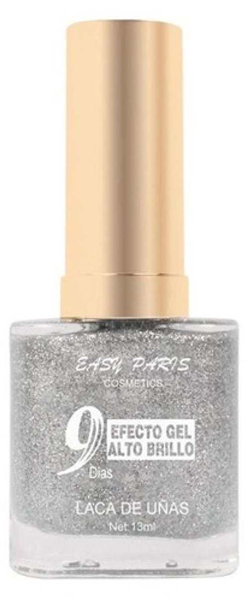 Easy Paris - Nagellak - Transparant met zilver mini glitters - 1 flesje met 13 ml inhoud - Nummer 055