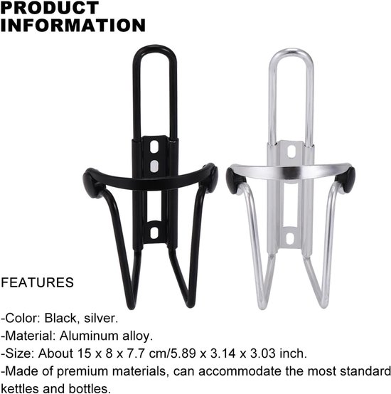 2-pack fietsfleshouder, fietswaterfleshouder, fietswaterflesbevestigingsrek, fietsbekerhouder, fietswaterfleshouder, achterbekerhouder, metalen fiets — afbeelding 5